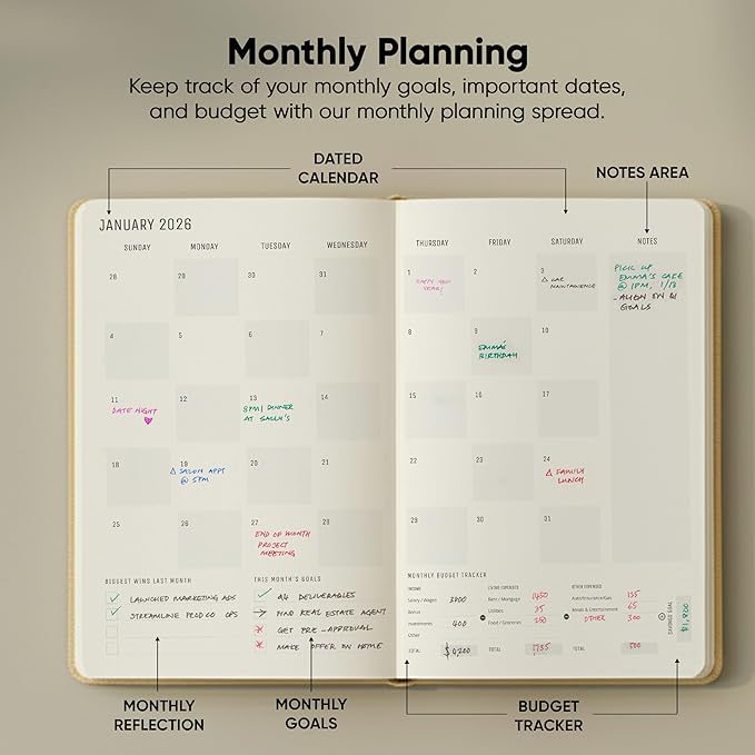 Dated, 2026 Planner, 5.8” x 8.3” - The #1 Productivity Planner to Achieve Your 2026 Goals - Planner 2026-2027 by PRODUCTIVITY STORE (A5, CREAM)
