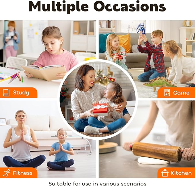 Visual Timer for Kids 60-Minute - Countdown Timer with Optional Alarm, Focus Tool for ADHD & Autism, Time Management for Homework, Chores, Office, Kitchen, Teaching & Study Routines (Orange)