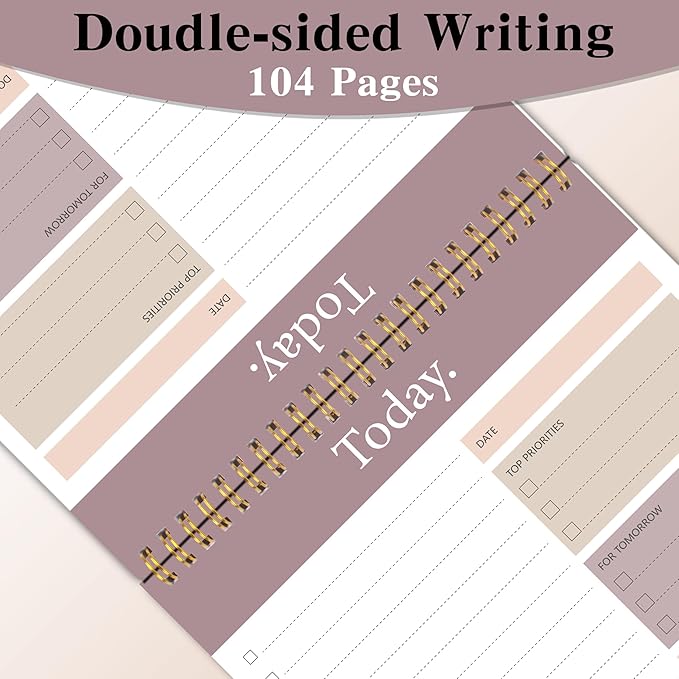To Do List Notepad - Daily Planner Notepad Undated 52 Sheets Tear Off, 6.5" x 9.8" Checklist Productivity Organizer with Hourly Schedule for Tasks(3 Pack)