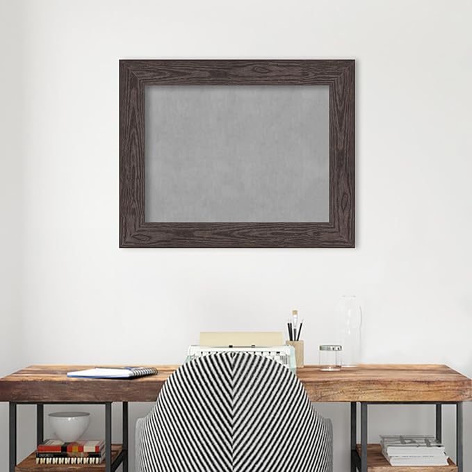 Amanti Art Black Framed Magnetic Board 24x30 Medium Vision Board for use with Magnets, 100% Metal Sheet to Display Items as Office Decor or for Home Organization in mudroom, Kitchen or Kids Room