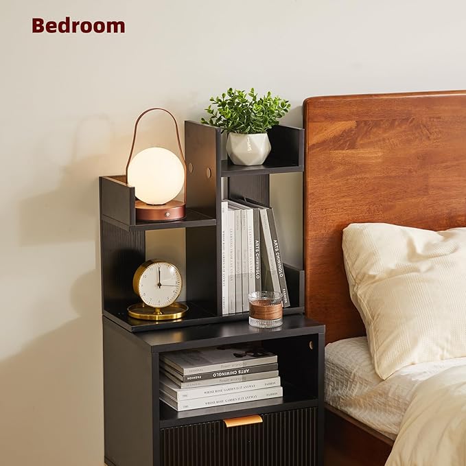 Aibiju Book Organizer for Desk, Cute Desk Top Organizing, Tree Bookshelf Unique Nursery Bookcase, Book Ends for Desk, Book Holder for Shelf Black YD-DSR002B