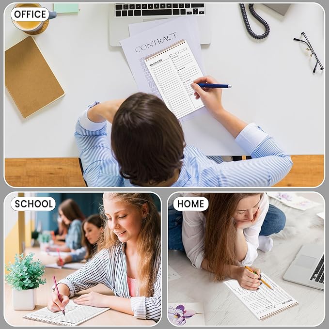 To Do List Notepad, 120 Pages 6.7x9.8" to Do List Notebook Undated Daily Planner Notepad with Task Checklist Home Office School Supplies