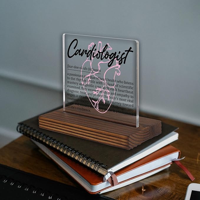 Cardiologist Gifts, Thank You Desk Sign for Heart Specialists, Appreciation Plaque for Cardiology Doctors, Office Decor for Medical Professionals PA040