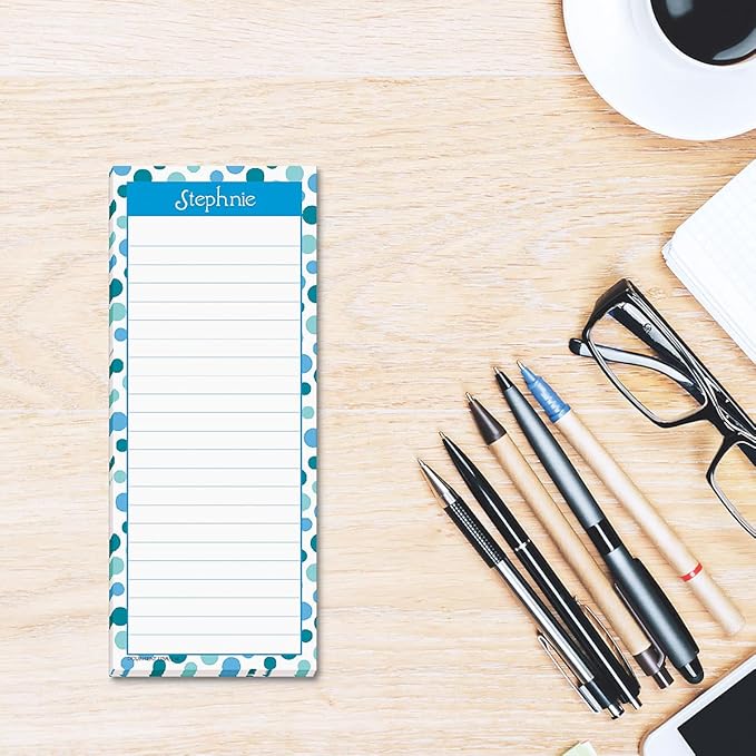 Current Zippy Dots Personalized Notepads – Set of 3, 50-Sheet Lined Paper Pads, Memo Pad, Shopping List, To-Do Notes, Office Organizer