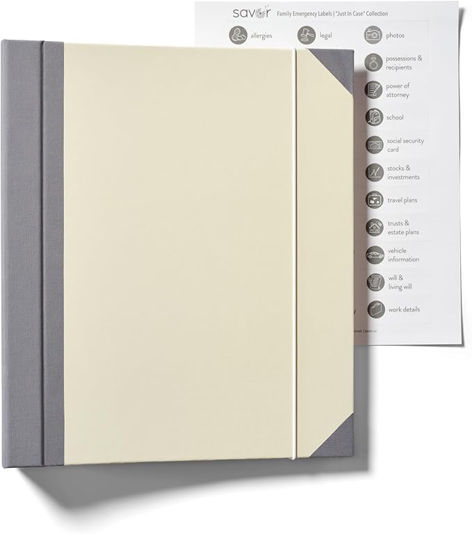 Savor | The Folio™ Document Organizer 2025 Edition | Premium Life Binder Acid-Free Custom Dyed Cloth-Bound Accordion Organizer w/ 10 Expandable Pockets | File Folders for Home Organization (Slate)