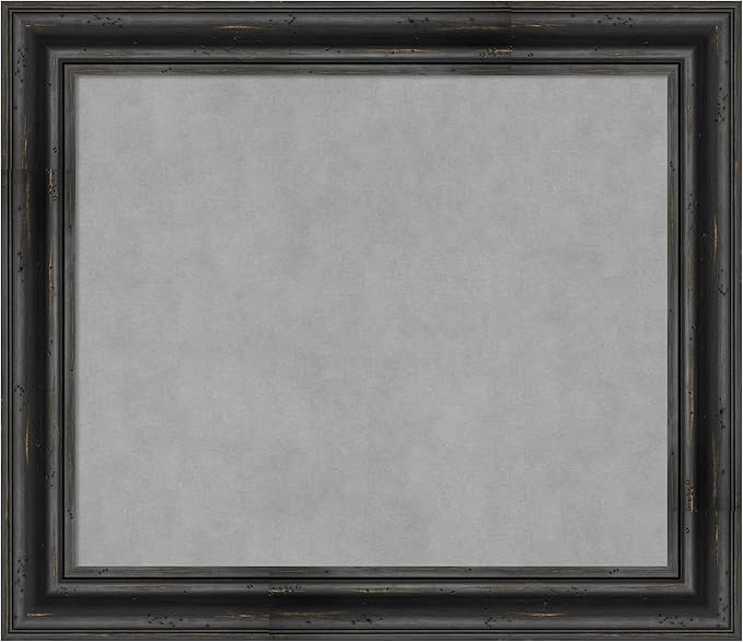 Amanti Art Black Framed Magnetic Board 25x29 Medium Vision Board for use with Magnets, 100% Metal Sheet to Display Items as Office Decor or for Home Organization in mudroom, Kitchen or Kids Room