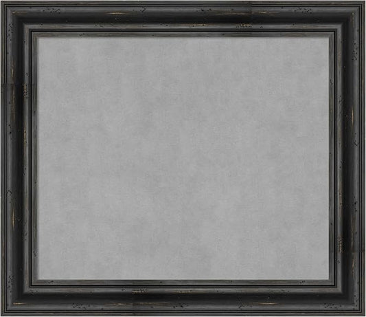 Amanti Art Black Framed Magnetic Board 25x29 Medium Vision Board for use with Magnets, 100% Metal Sheet to Display Items as Office Decor or for Home Organization in mudroom, Kitchen or Kids Room