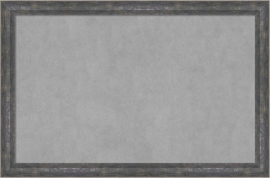 Amanti Art Grey Framed Magnetic Board 23x35 Large Vision Board for use with Magnets, 100% Metal Sheet to Display Items as Office Decor or for Home Organization in mudroom, Kitchen or Kids Room