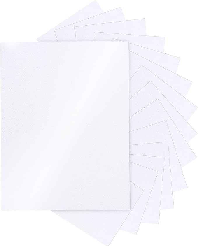 Silunkia 28 Sheets White Shimmer Cardstock 8.5 x 11 Printer Paper, 92lb Heavyweight Paper Card Stock for DIY Card Making, Greeting Cards, Wedding Invitations, Menus, School Crafts