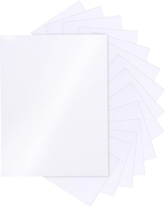 Silunkia 28 Sheets White Shimmer Cardstock 8.5 x 11 Printer Paper, 92lb Heavyweight Paper Card Stock for DIY Card Making, Greeting Cards, Wedding Invitations, Menus, School Crafts