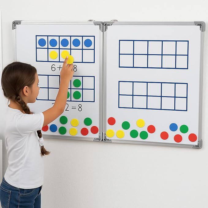 72" x 24" Foldable Whiteboard Dry Erase Board Large Tri Folding Whiteboard Magnetic Dry Erase Board, Wall Aluminium Frame and Flip Out Pen Tray for Office, Home
