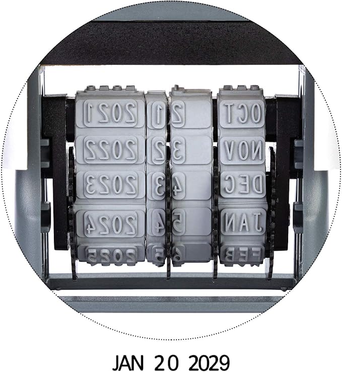 Amazon Basics Self-Inking Date Stamp, Rectangular, 2.56" x 1.69" x 4.13"