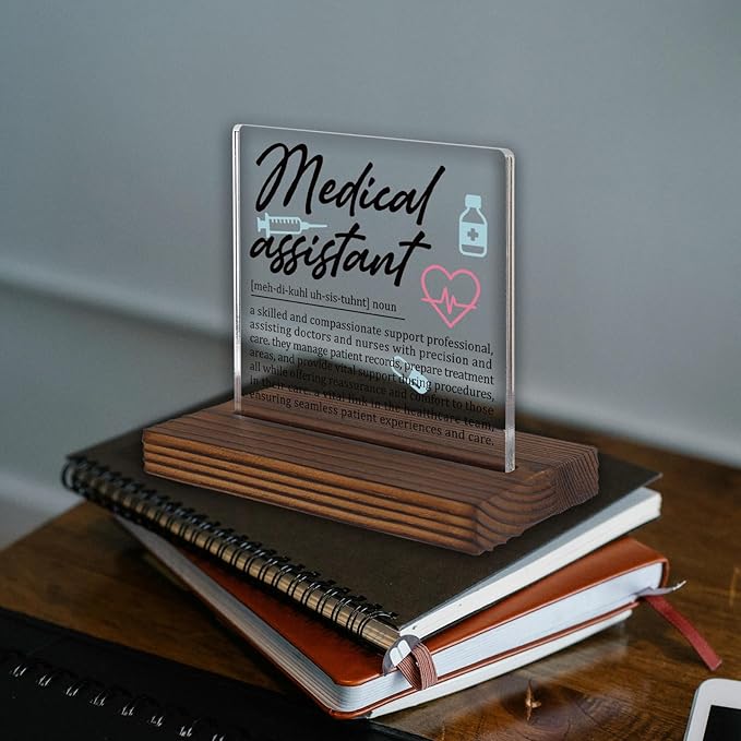 Medical Assistant Gifts, Thank You Appreciation Gifts forMA Professionals Week Graduation Birthday Christmas Clinic Patient Care Team Office Desk Decor Decorative Signs Plaque PA012