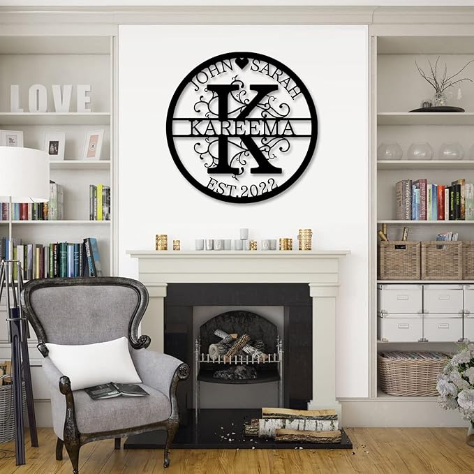Personalized Last Name Metal Signs - Custom Metal Signs - Split Letter Monogram - Family Sign- Wall Art - Outdoor Wall Decor - Housewarming Gift for Couple - Personalized Wedding Gift