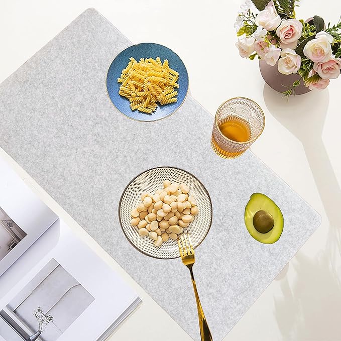 DAWNTREES Felt Desk Pad,Large Keyboard Mat,Wool Desk Mat,Extra Large Felt Mouse Pad for Computers,Laptops, Offices and Homes. (Light Gray)