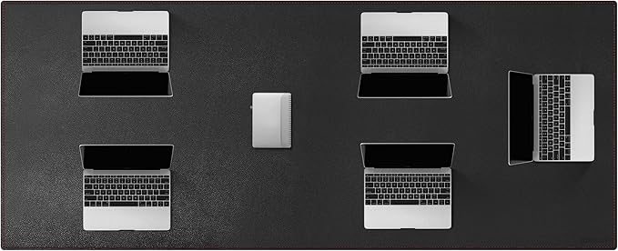 ZORESYN Conference Table Pads (70.87" x 31.5") - PU Leather Extended Large Mouse pad Office Desk Mat - Nonslip Base and Waterproof Desktop Writing Pad Mouse Mat (Black)