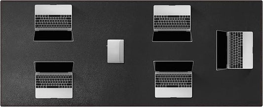 ZORESYN Conference Table Pads (70.87" x 31.5") - PU Leather Extended Large Mouse pad Office Desk Mat - Nonslip Base and Waterproof Desktop Writing Pad Mouse Mat (Black)