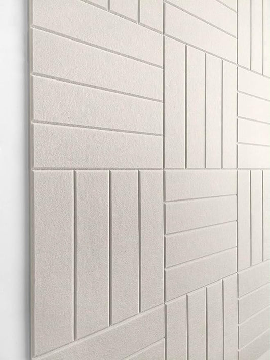 DECORITA Felt Bulletin Board Tiles | Modern Cork Board Alternative | Large Cork Boards for Walls | Aesthetic Felt Wall Panels for Office & Home Decor | Pinboard & Photo Board (12-Pack) | Beige
