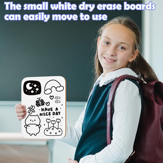 30 Pack Small White Board Dry Erase 5x7 Inch Mini Whiteboard Small Dry Erase Board with Markers Erasers Double Sided Dry Erase Lapboards for Students Teachers School Supplies Meeting Voting (30)