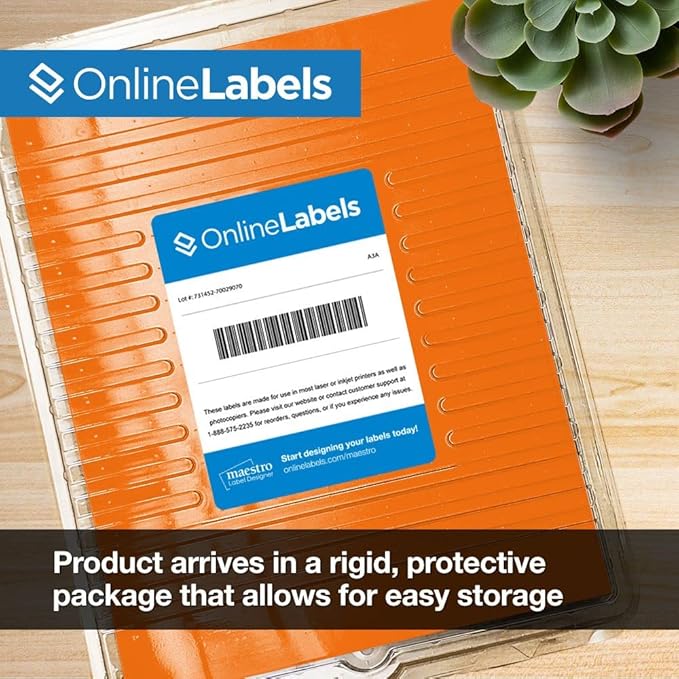 Neon Orange Address Labels - 2.625 x 1 - Pack of 3,000 Labels, 100 Sheets - Inkjet/Laser Printer - Online Labels