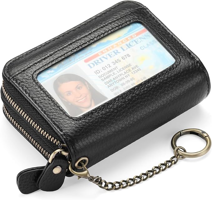 GOIACII Small Genuine Leather Wallet for Women, RFID Blocking Credit Card Holder Wallet