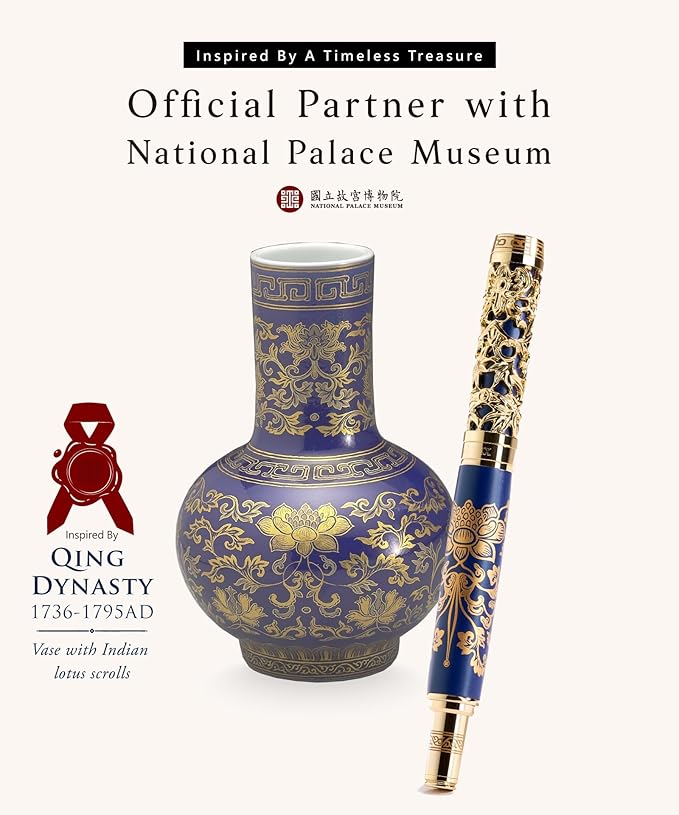 ARTEX Luxury Fountain Pen - Museum Art Collections - Crafting Timeless Beauty - the Best Gift & Office Desk Decor, German SCHMIDT Fine Nib, Solid Metal