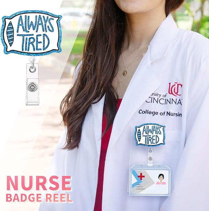 Aoryalps Retractable Badge Reel Holder Retractable with ID Clip for Nurse Nursing Name Tag Card Nursing Student Teacher Doctor Medical Assistant Work Office Clip-Gifts for Nurse