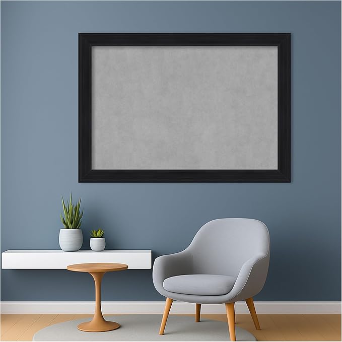 Amanti Art Black Framed Magnetic Board 29x41 Large Vision Board for use with Magnets, 100% Metal Sheet to Display Items as Office Decor or for Home Organization in mudroom, Kitchen or Kids Room