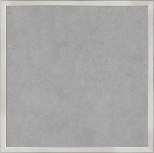 Amanti Art Silver Framed Magnetic Board 21x21 Medium Vision Board for use with Magnets, 100% Metal Sheet to Display Items as Office Decor or for Home Organization in mudroom, Kitchen or Kids Room