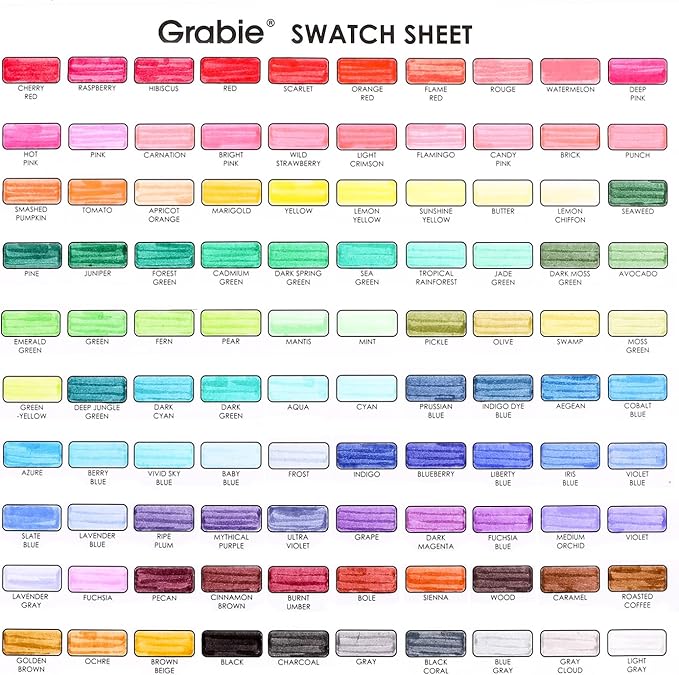 Grabie Dual Tip Water-Based Sketch Marker Set of 100, Fineliner & Brush Drawing Pens, Brush Marker Pens, 100 Colored Markers for Adult Coloring Books No Bleeding, Drawing, Sketching