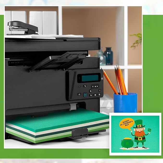 Sinmoe 100 Sheets 5 Shades Cardstock Paper 8.5 x 11 Inches 180gsm Solid Core Printer Paper for Scrapbooking DIY Arts Crafts Making Office Home Supplies (Green Series)
