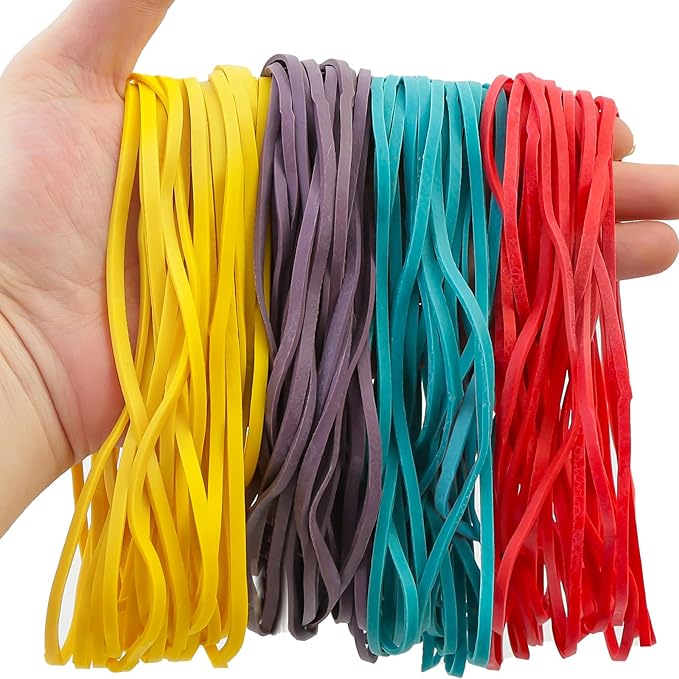 Decymis Large Rubber Bands Heavy Duty, 120 Pcs, 7 Inch Rubber Bands Office Supplies for Office File Folders