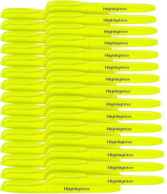 MGKO 30 Pack Bright Yellow Highlighters - No Bleed Formula,Soft Chisel Tip Markers Ideal for Office & School Use