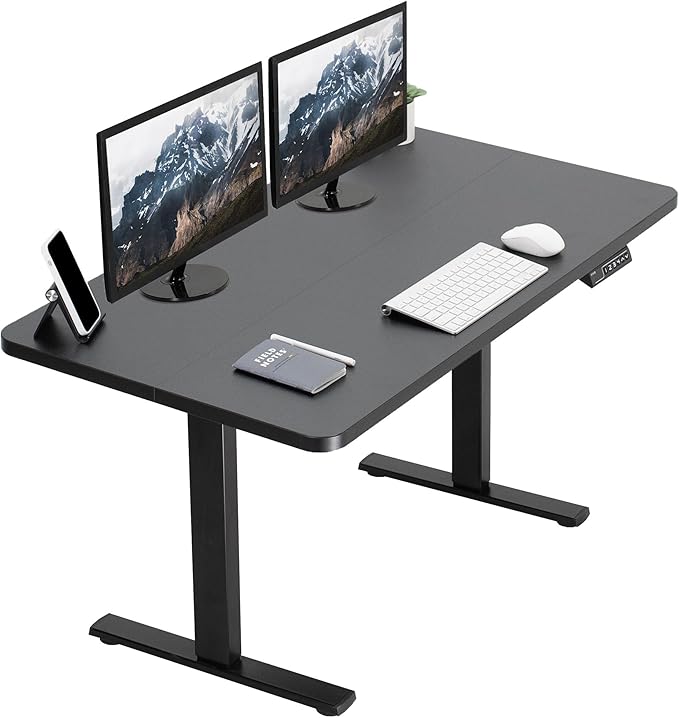 VIVO Electric 43 x 24 in Standing Desk, Memory Height Adjustment, 1B Series, Holds 220 lbs, Black Top, Black Frame, DESK-1B4B