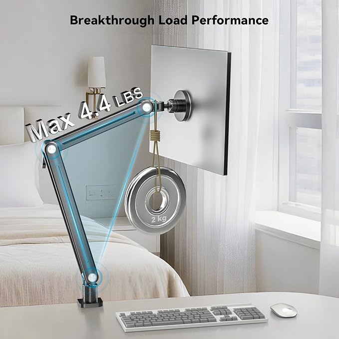 Jakeko Strong Magnetic Portable Monitor Desk Clamp - 75mm VESA Mount 4.7" 12.9" 15.6" 16" 17.3" 18.5 inch 360° Rotate Base Tablet Holder Arm JK07B1
