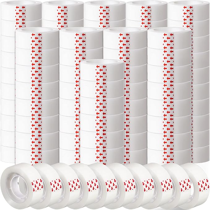 Yahenda Invisible Tapes, 96 Rolls 0.75x1000 Inches Clear Matte Finish Tape Refill for Dispenser for Office Home School Use, Engineered for Repairing Correction and Labeling