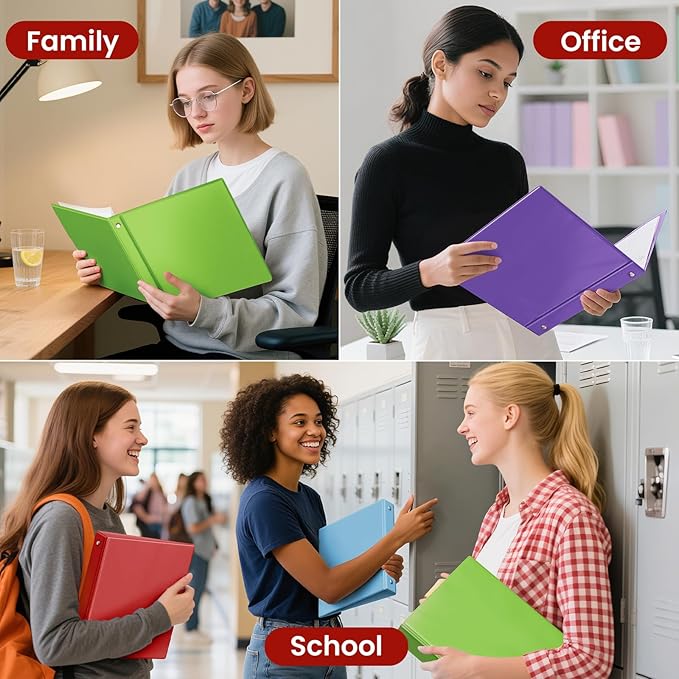 SUNEE 3 Ring Binder 1.5 Inch 1 Pack, Clear View Binder Three Ring PVC-Free (Fit 8.5x11 Inches) for School or Office Supplies, Tender Green