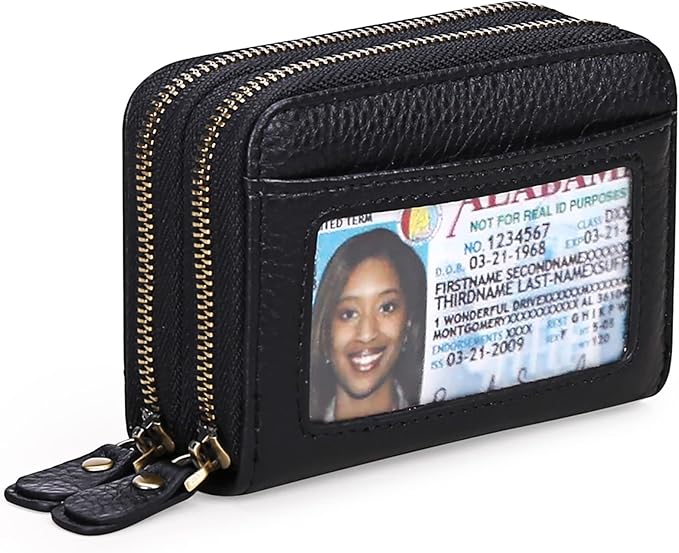 GOIACII Small Genuine Leather Wallet for Women, RFID Blocking Credit Card Holder Wallet