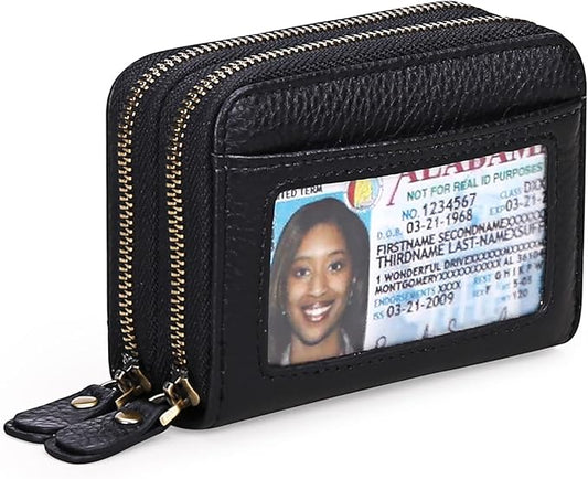 GOIACII Small Genuine Leather Wallet for Women, RFID Blocking Credit Card Holder Wallet