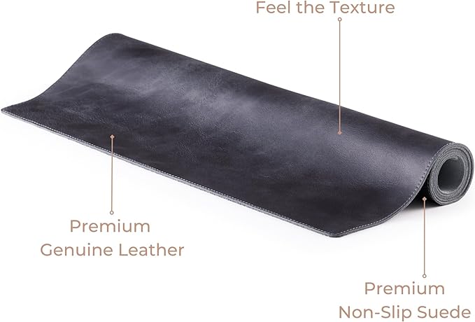 Node Leather - Leather Desk Mat - Executive Real Leather Desk Pad - Genuine Leather Office Desktop mat - Large (18 3/4" X 35 3/4") | Non-Slip Leather Desk Blotter