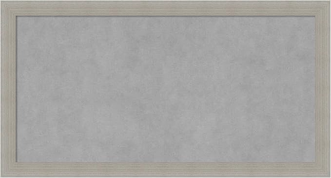 Amanti Art Grey Framed Magnetic Board 14x26 Small Vision Board for use with Magnets, 100% Metal Sheet to Display Items as Office Decor or for Home Organization in mudroom, Kitchen or Kids Room