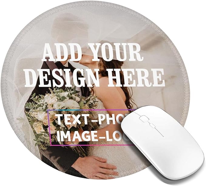 OHORTEB Custom Mouse Pad with Photo, Personalized Image Text Laptop Desk Mat, Customized Non-Slip Waterproof Desk Writing Pad for Office Home
