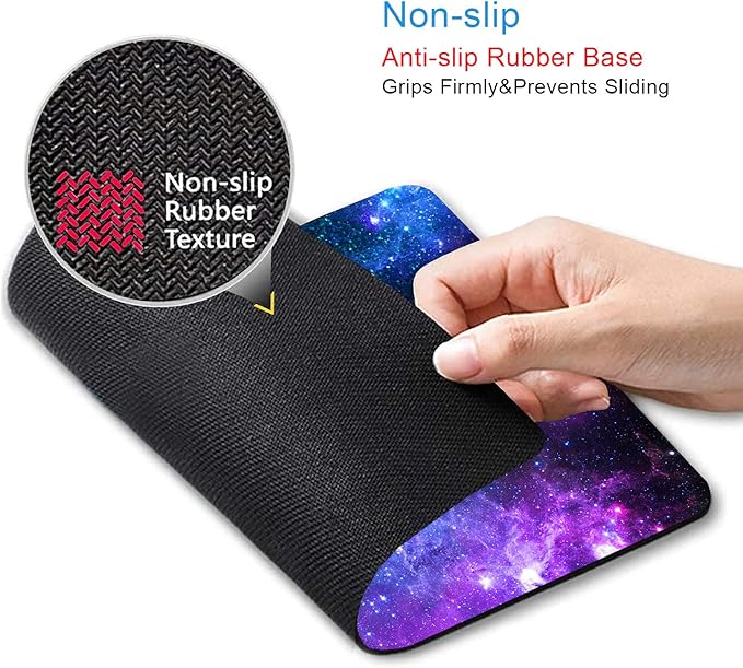 IMAYONDIA Square Mouse Pad,Blue Purple Galaxy Nebula Universe Outer Space Mousepad, Anti-Slip Rubber Base Mouse Pad for Office Laptop Computer PC Men Women, Small Mouse Mat, 9.5 x 7.9 Inch