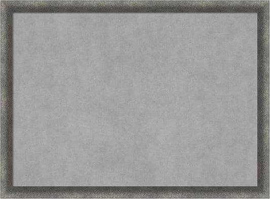 Amanti Art Grey Framed Magnetic Board 22x30 Medium Vision Board for use with Magnets, 100% Metal Sheet to Display Items as Office Decor or for Home Organization in mudroom, Kitchen or Kids Room
