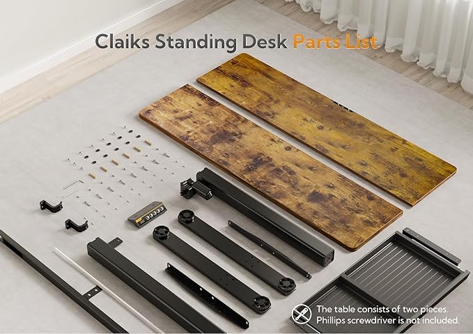 Claiks Standing Desk with Drawers, Electric Standing Desk Adjustable Height, Stand Up Desk Computer Workstation, 40 Inch, Rustic Brown
