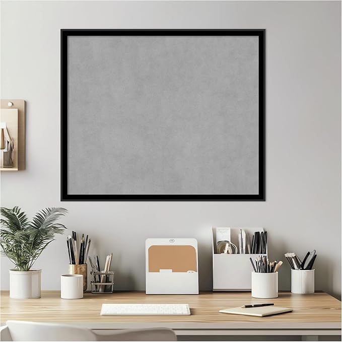 Amanti Art Black Framed Magnetic Board 21x25 Medium Vision Board for use with Magnets, 100% Metal Sheet to Display Items as Office Decor or for Home Organization in mudroom, Kitchen or Kids Room