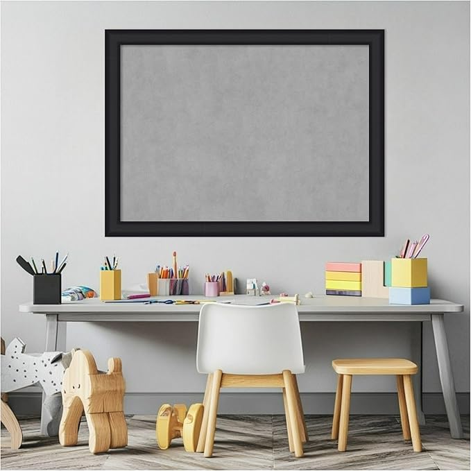 Amanti Art Black Framed Magnetic Board 23x31 Medium Vision Board for use with Magnets, 100% Metal Sheet to Display Items as Office Decor or for Home Organization in mudroom, Kitchen or Kids Room