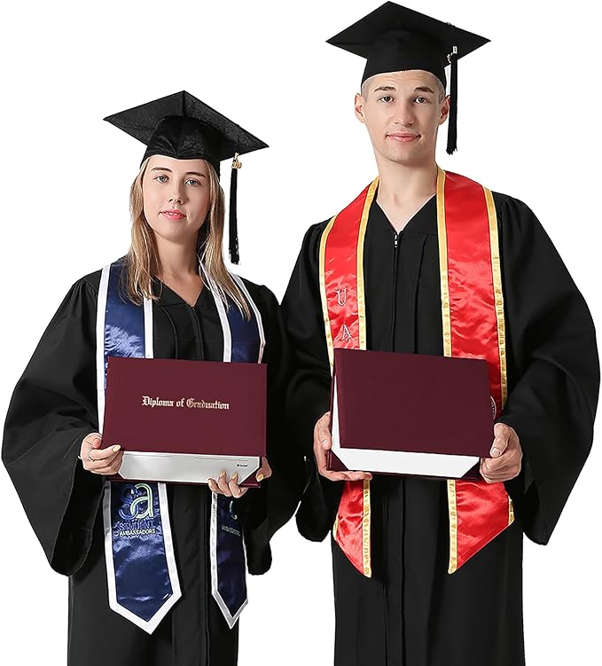 GraduationMall 8.5"x11" Smooth Padded Diploma Cover Certificate Holder Maroon,12-Packs