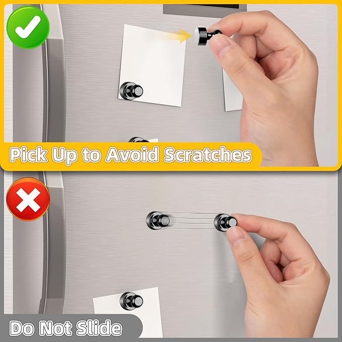 16 Pcs Fridge Magnets, Small Strong Magnetic Push Pins, Black Whiteboard Magnets for Locker, Kitchen Decor and Accessories, Office, Classroom Organization, Great Christmas Gifts for Men Women