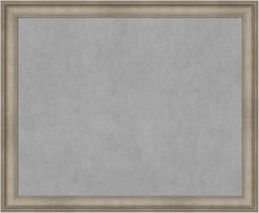 Amanti Art Silver Framed Magnetic Board 37x45 X-Large Vision Board for use with Magnets, 100% Metal Sheet to Display Items as Office Decor or for Home Organization in mudroom, Kitchen or Kids Room